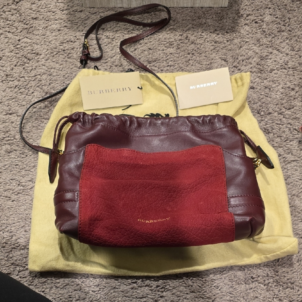 Burberry Burgundy and Red Crossbody Bag